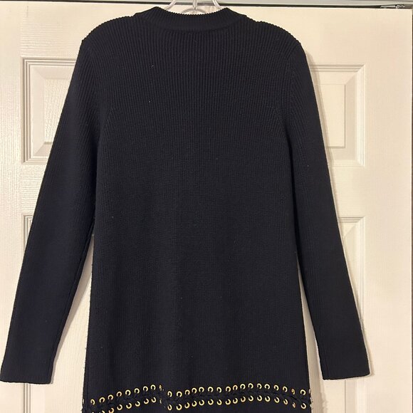 TORY BURCH Harley Sz XS S Navy Blue 100% Wool Turtleneck Long Sweater Coat Set - Picture 10 of 16